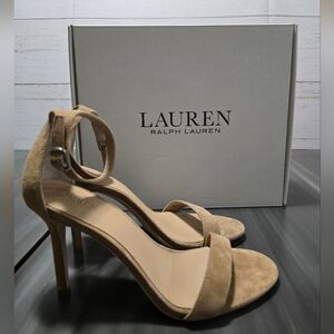 NEW Lauren Ralph Lauren Tan Suede Heels Retails $150